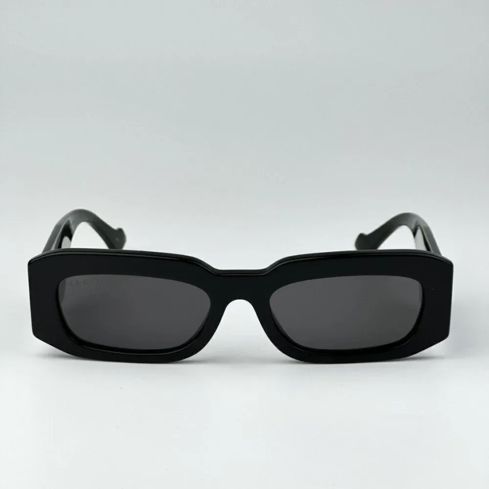 NEW Gucci GG1426S 001 Black Grey Unisex Rectangle Sunglasses GG 1426S